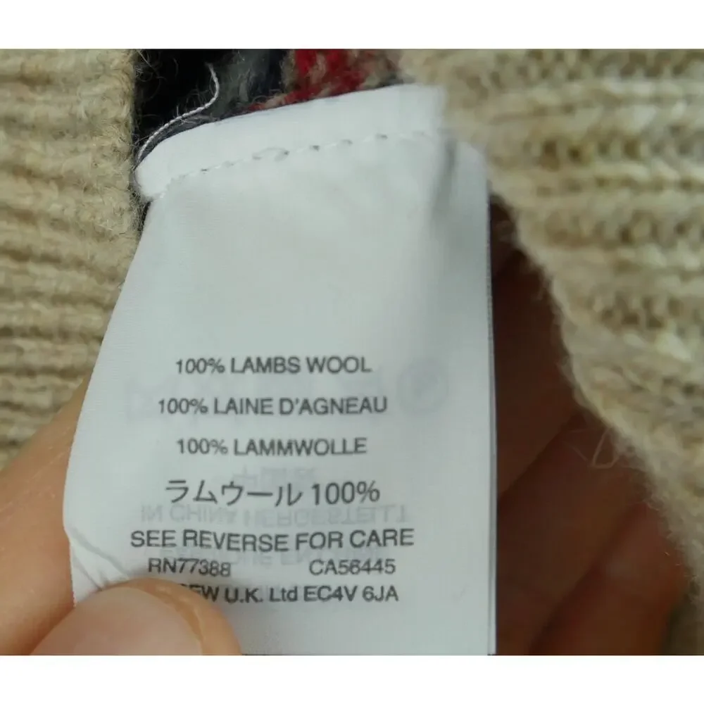 J Crew Men's Medium‎ Crewneck Sweater 100% Wool Nordic Fair Isle Pullover Raglan